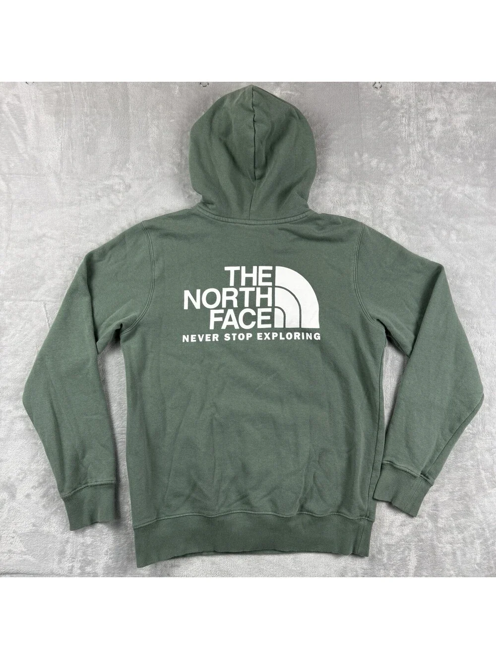 The North Face Logo Hoodie Green Fleece Graphic Sweatshirt Mens S Gorpcore Relax